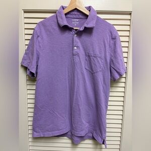 J.Crew Slub Cotton Polo Large Purple Casual Pocket Shirt Men Preppy Golf Beach